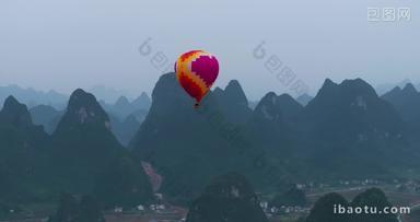 广西桂林山水和<strong>热气球</strong>风光